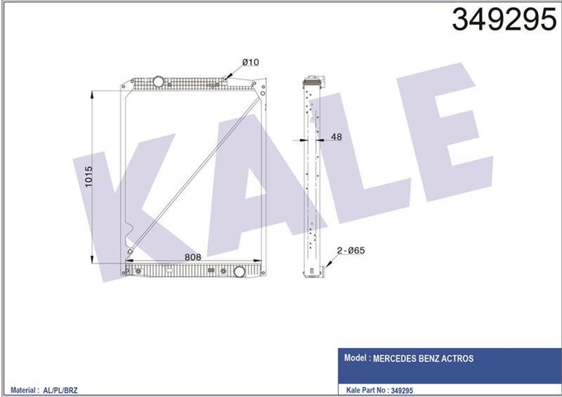 Kale 349295 Radyatör Mercedes 1015×808×48