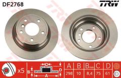 Trw Df2768 Fren Diski Arka Bmw 5 E39 95-03 Düz 298Mm