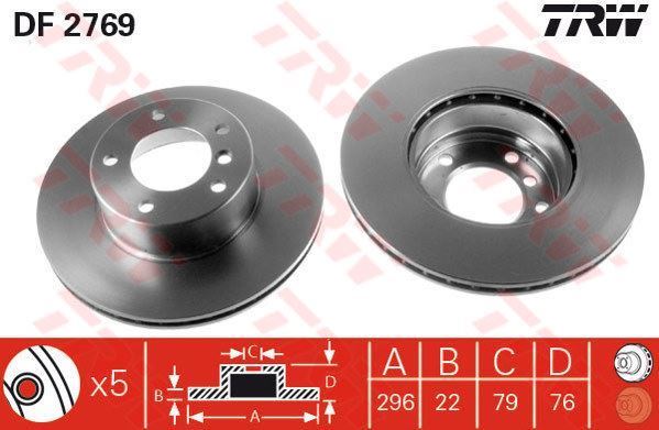Trw Df2769 Fren Diski Ön Bmw 5 E39 95-04 Havalı 296Mm