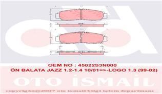 Trw Gdb3212 Fren Balatası Ön Cıvıc 91-95 1.5 Cıvıc 96-01 Jazz 02-