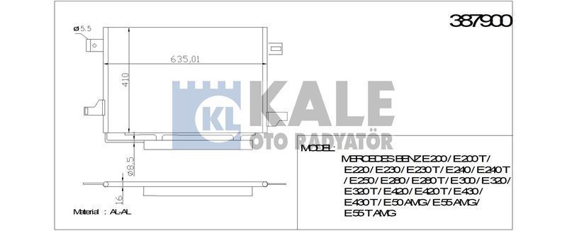Kale 387900 Klima Radyatörü Mercedes W169 A150 A150Cdı A170 A180C