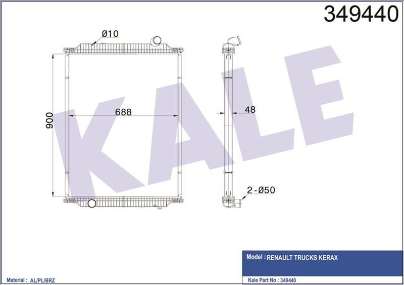 Kale 349440 Radyatör Çerçevesiz Rt Kerax 900×688×48