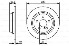 Bosch 986479414 Fren Diski Arka [300 /12-10 Mm]. Kaplamalı