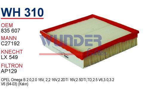 WUNDER WH310 HAVA FİLTRESİ - OPEL OMEGA B 2.5 TD 94- ,2.0i