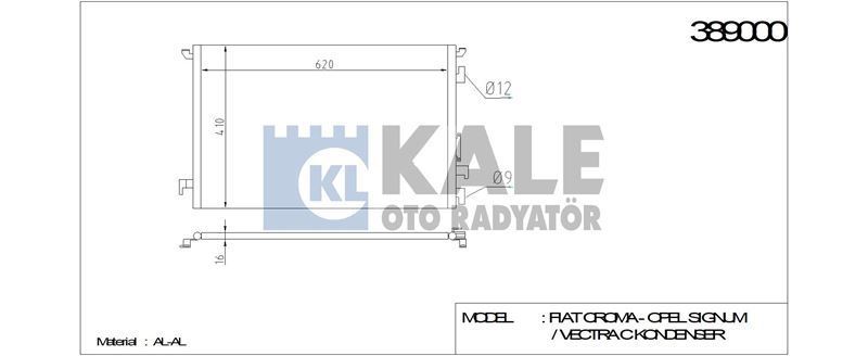Kale 389000 Klima Radyatörü Croma 2005 Sonrası / Vectra C 2002 Sonrası Sıgnum 2002 Sonrası 6
