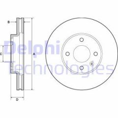 Delphi Bg4671C Fren Diski Tk Boyalı Chevrolet Aveo T300 256Mm 03/