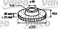 Valeo 186758 Fren Diski Ön Passat B5 2000 Sonrası / A4 A6 / Exeo 2009 Sonrası / Sup