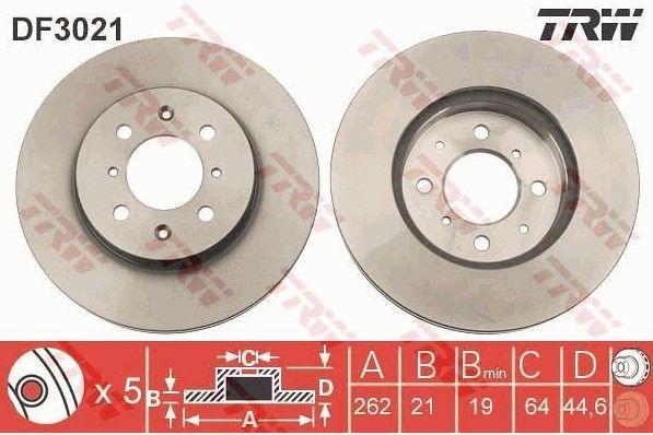 Trw Df3021 Fren Diski Ön Cıvıc V 91-95 / 25 1999 Sonrası 45 1999 Sonrası 200 1995 Sonrası 40