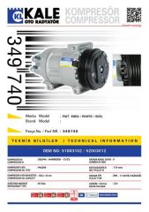 Kale 349740 Klima Kompresürü Punto-Egea 16-500L