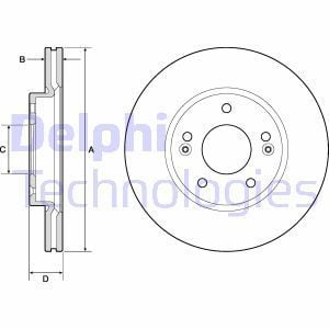 Delphi Bg4745C Fren Diski Ön Havalı 280 5 Karbon Kaplamalı İ30 11