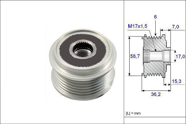 Valeo 588042 Alternatör Kasnağı Focus 1998-2004 Transıt Connect 1.8 T