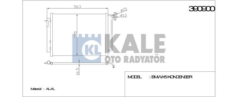 Kale 390900 Klima Radyatörü Bmw X5 496X393X16