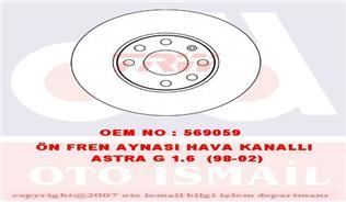 Trw Df4042 Fren Diski Ön Astra G 1998 Sonrası Havalı 256Mm