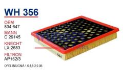 WUNDER WH356 HAVA FİLTRESİ - Opel Insignia 1,6 115 BEYGİR 08-
