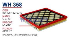 WUNDER WH358 HAVA  FİLTRESİ - Opel Astra J 1,4 1,6 16V-Chevrolet