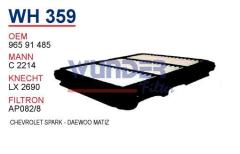 WUNDER WH359 HAVA FİLTRESİ - CHEVROLET SPARK-DAEWOO MATİZ