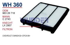 WUNDER WH360 HAVA FİLTRESİ - CHEVROLET EVANDA 02--EPİCA 06-