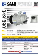 Kale 349890 Klima Kompresörü A3 1.6 Tdı-1.9 Tdı-2.0 Tfsı (03-12)