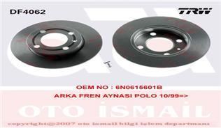 Trw Df4062 Fren Diski Arka Polo Iıı 1999 Sonrası Polo Classıc 1995 Sonrası Lupo 98-