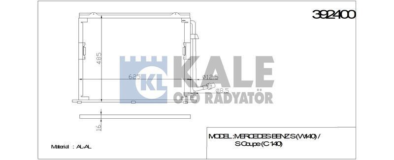 Kale 392400 Klima Radyatörü Mercedes W140 91-98  630X455X16