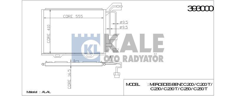 Kale 393000 Klima Radyatörü Mercedes W202 C208 C200 C230 C250D C2