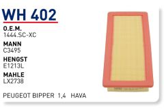 WUNDER WH402 HAVA FİLTRESİ - PEUGEOT BİPPER 1,4
