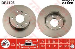 Trw Df4103 Fren Diski Ön Freelander 98-06 Düz 262Mm