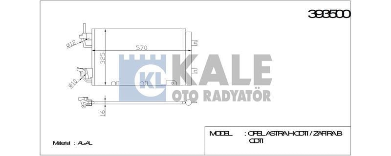 Kale 393500 Klima Radyatörü Astra H 2004 Sonrası 1.3 Cdtı 1.7 Cdtı 1.9 Cdt