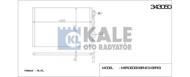 Kale 343050 Klima Radyatörü Mercedes Benz S Serısı