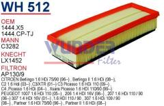 WUNDER WH512 HAVA FİLTRESİ - PEUGEOT 207 - 307 - 308 - PARTNER 1.