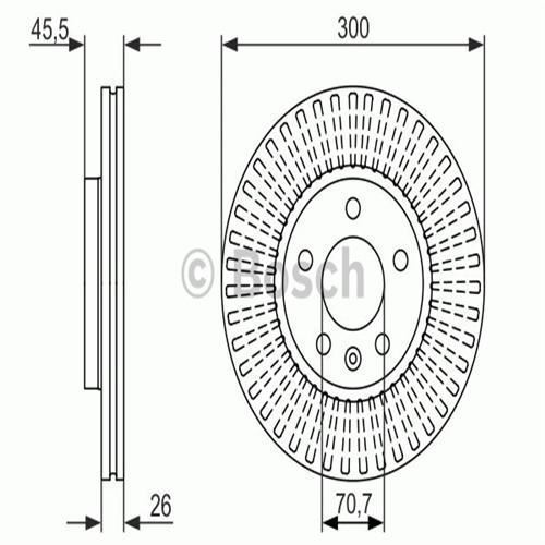 Bosch 986479644 Fren Diski Ön Astra J 2009 Sonrası Mokka  2013 Sonrası / Cruze 2009 Sonrası T