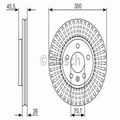 Bosch 986479644 Fren Diski Ön Astra J 2009 Sonrası Mokka  2013 Sonrası / Cruze 2009 Sonrası T