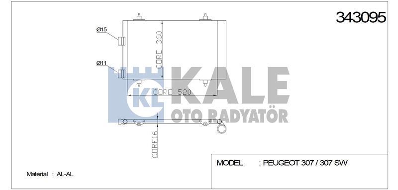 Kale 343095 Klima Radyatörü 307 00-