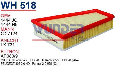 WUNDER WH518 HAVA FİLTRESİ - PEUGEOT 306 2.0 HDI 06/99
