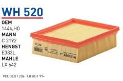 WUNDER WH520 HAVA FİLTRESİ - PEUGEOT 206 1.8 HDI 99-