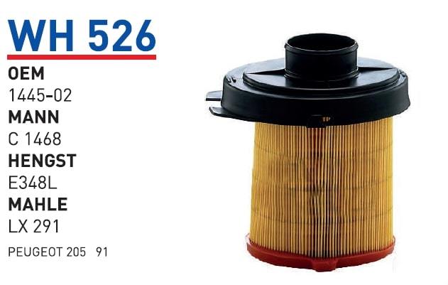 WUNDER WH526 HAVA FİLTRESİ - PEUGEOT 205 91 MOD.