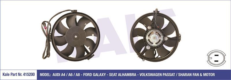 Kale 415200 Fan Motoru Passat B5 1997 Sonrası Sharan 1996 Sonrası / A4 1997 Sonrası A6 1998 Sonrası A
