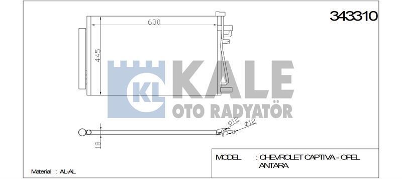 Kale 343310 Klima Radyatörü Antara / Captıva