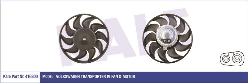 Kale 416300 Fan Motoru Transporter T4 1990 Sonrası 360W-280Mm