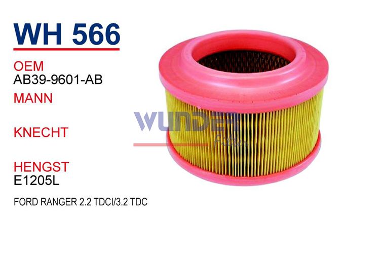WUNDER WH566 HAVA FİLTRESİ - FORD RANGER 2.2 TDCİ/3.2 TDC