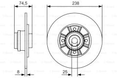 Bosch 986479760 Fren Diski Arka [237 8-7 Mm Clıo Iı 1.2 16V 2001 Sonrası D