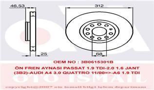 Trw Df4262S Fren Diski Ön Passat B5 2000 Sonrası / A4 A6 / Exeo 2009 Sonrası / Supe
