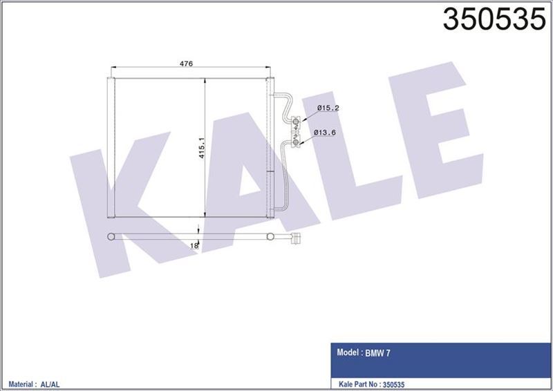 Kale 350535 Klima Radyatörü Al Al Bmw 7
