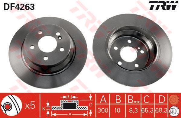 Trw Df4263 Fren Diski Arka Mercedes W211 W212 2002 Sonrası Düz 300Mm