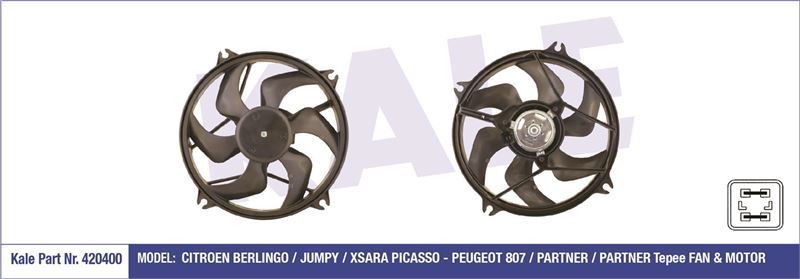 Kale 420400 Fan Motoru 807 Partner Ym  Partner Tepee / Xsara Pıca