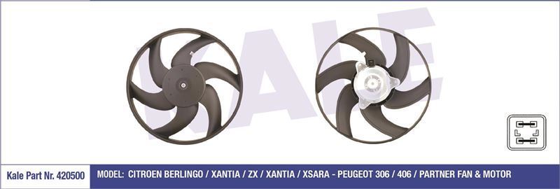 Kale 420500 Fan Motoru 306 406 Partner / Xsara Berlıngo 250W-335M