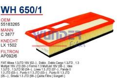 WUNDER WH650/1 HAVA FİLTRESİ - FiAT ALBEA - PALiO - DOBLO 1.3 JTD