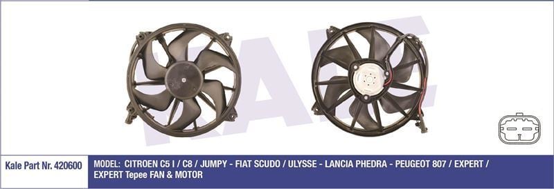 Kale 420600 Fan Motoru Ulysse Scudo / Phedra / 807 / C5 I C8 Jump
