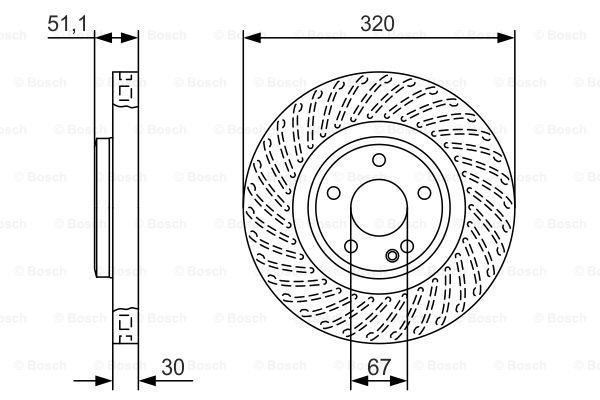 Bosch 0986479A59 Fren Diski Ön [32 Mm / 3-27.4 Mm] Hava Kanallı