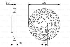 Bosch 0986479A59 Fren Diski Ön [32 Mm / 3-27.4 Mm] Hava Kanallı